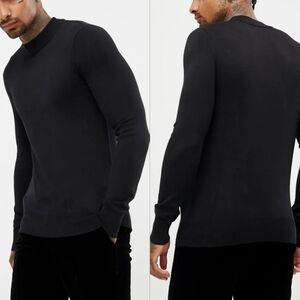 ASOS Gianni Feraud Limited Edition Black Sweater Mockneck Muscle Fitted Small